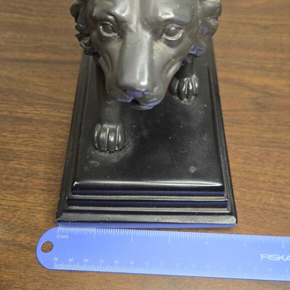 Majestic Standing Lion Statue Figurine - Heavy Faux Bronze Resin Doorstop 10" - Picture 12 of 13